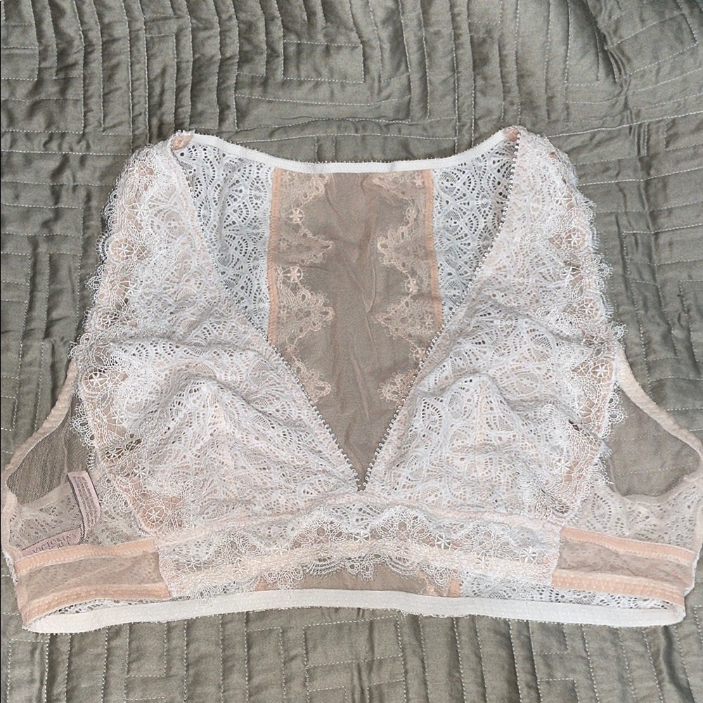 Victoria secret- Lace Bralette in White and Nude
